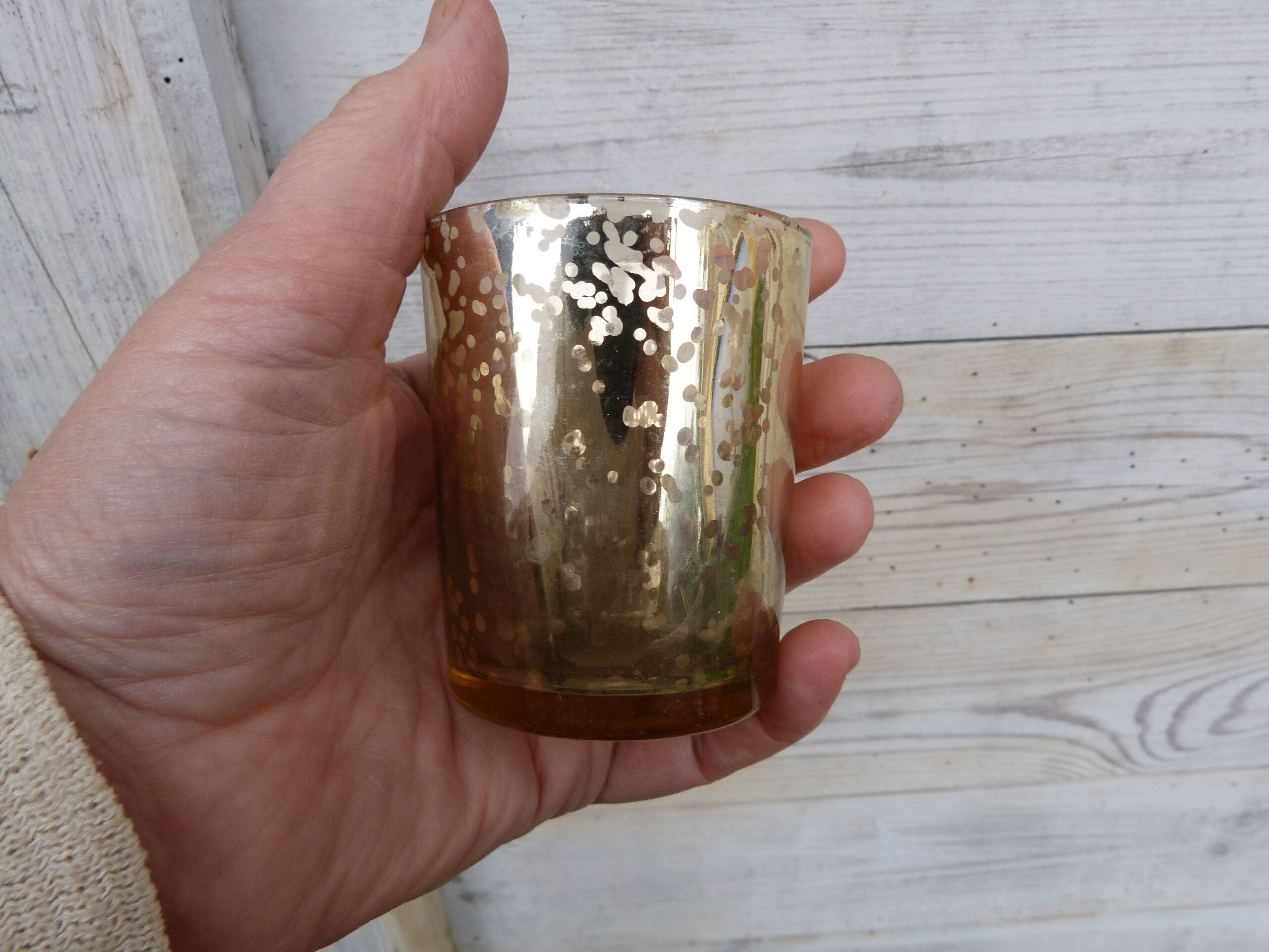 Ancien verre gobelet verre égglomisé mercurisé