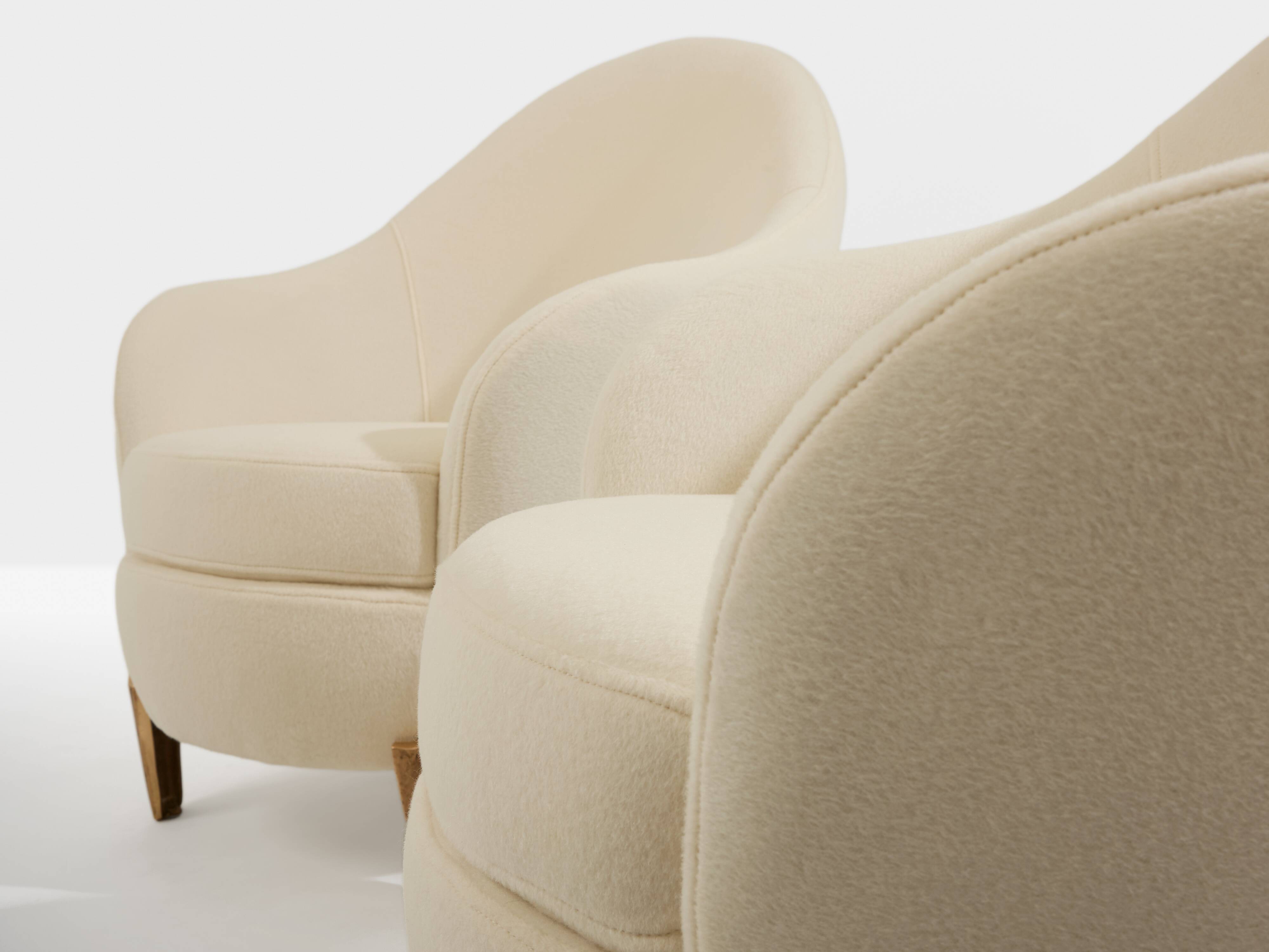 Garouste & Bonetti Koala armchairs in bronze and alpaca 1995