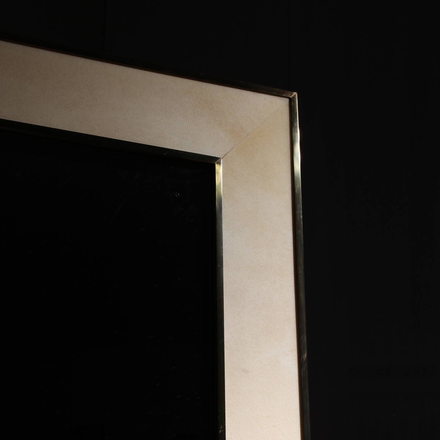 Lacquered Goatskin Parchment Wall Mirror by Aldo Tura | Italy 1970s