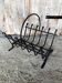 Ancien porte bûches cheminée fer forgé noir vintage #a574