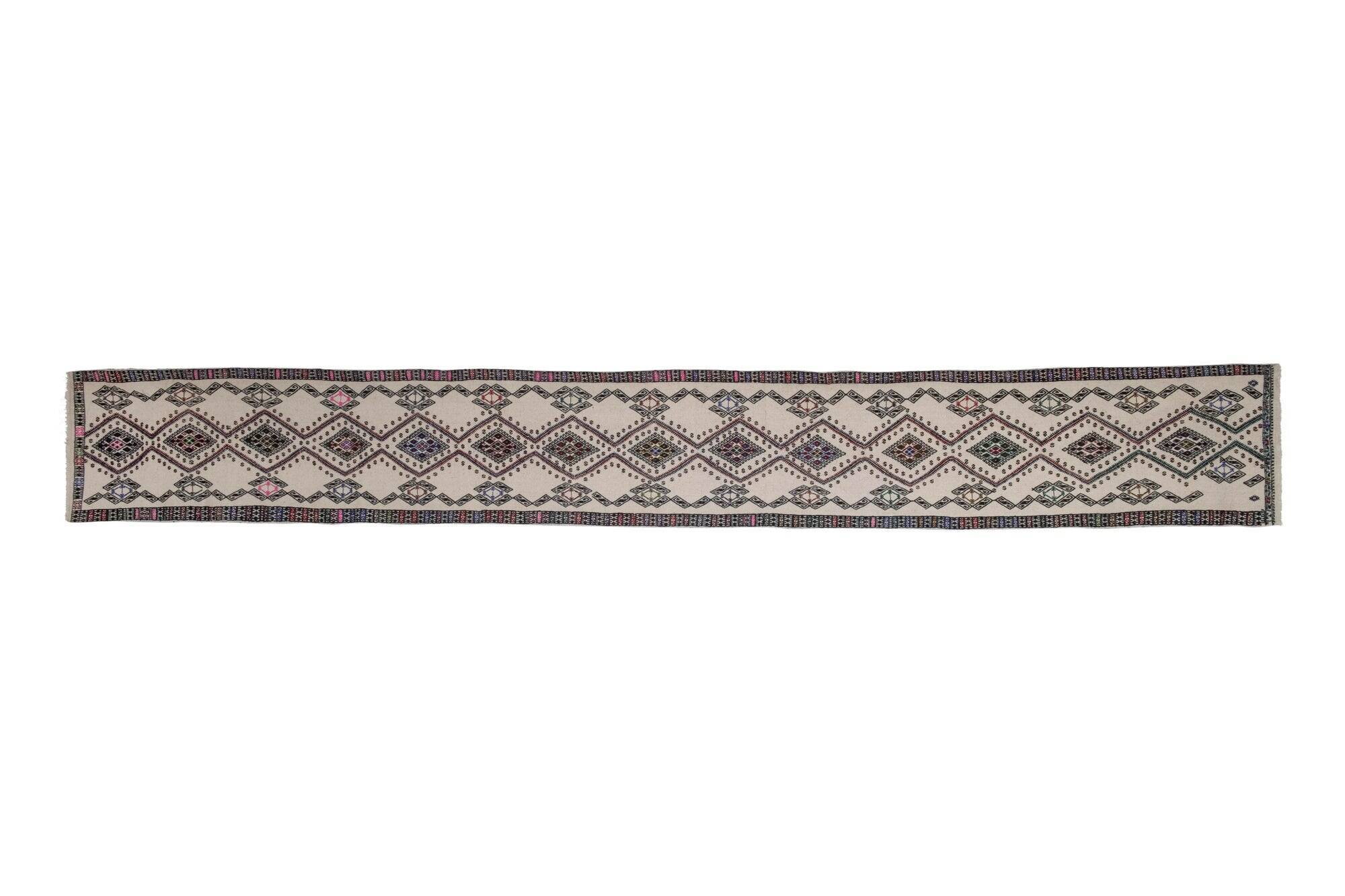 Tapis de couloir turc vintage 63x480 cm