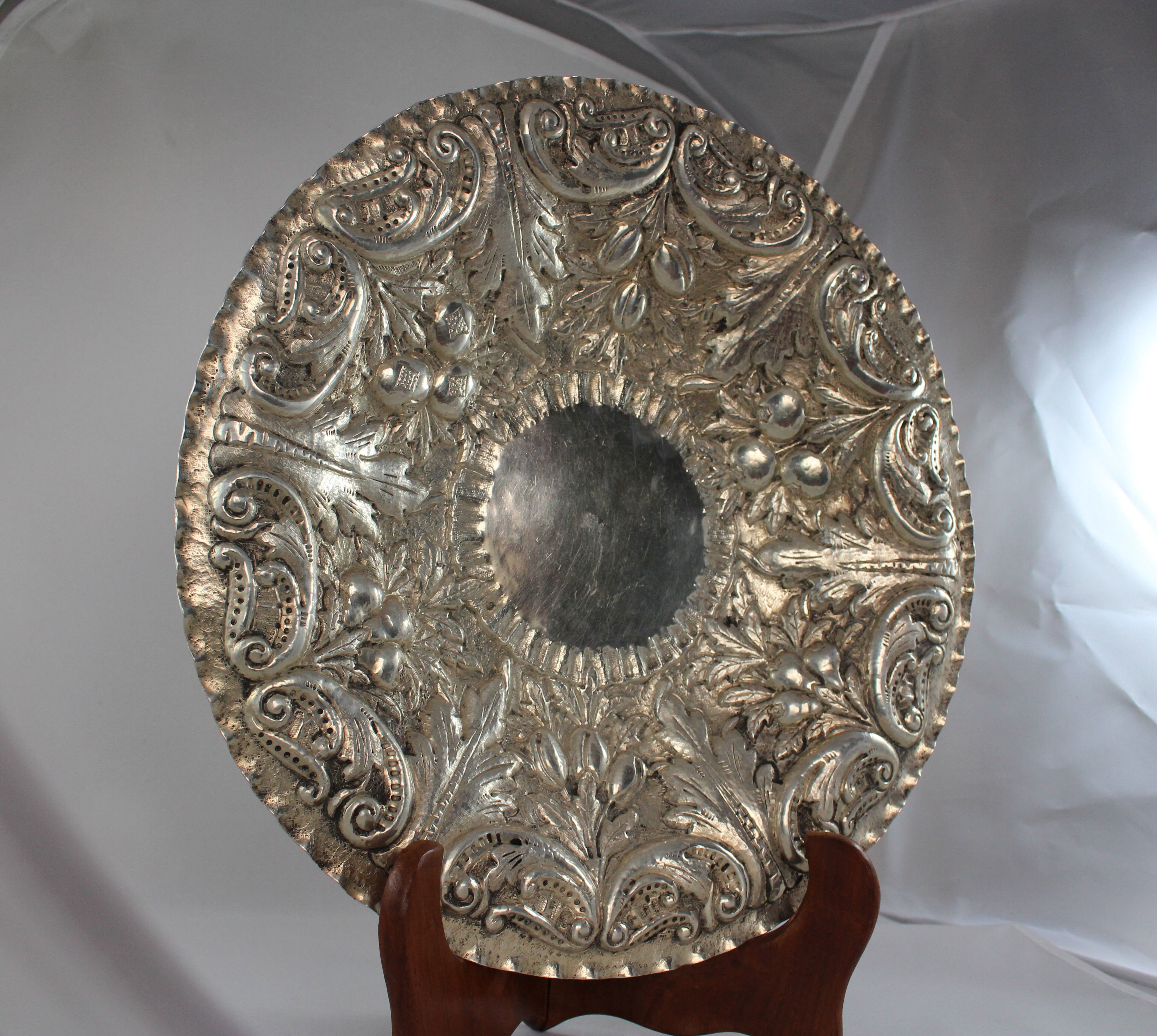 Silver fruit bowl