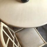 Fauteuil simili cuir noir 1970