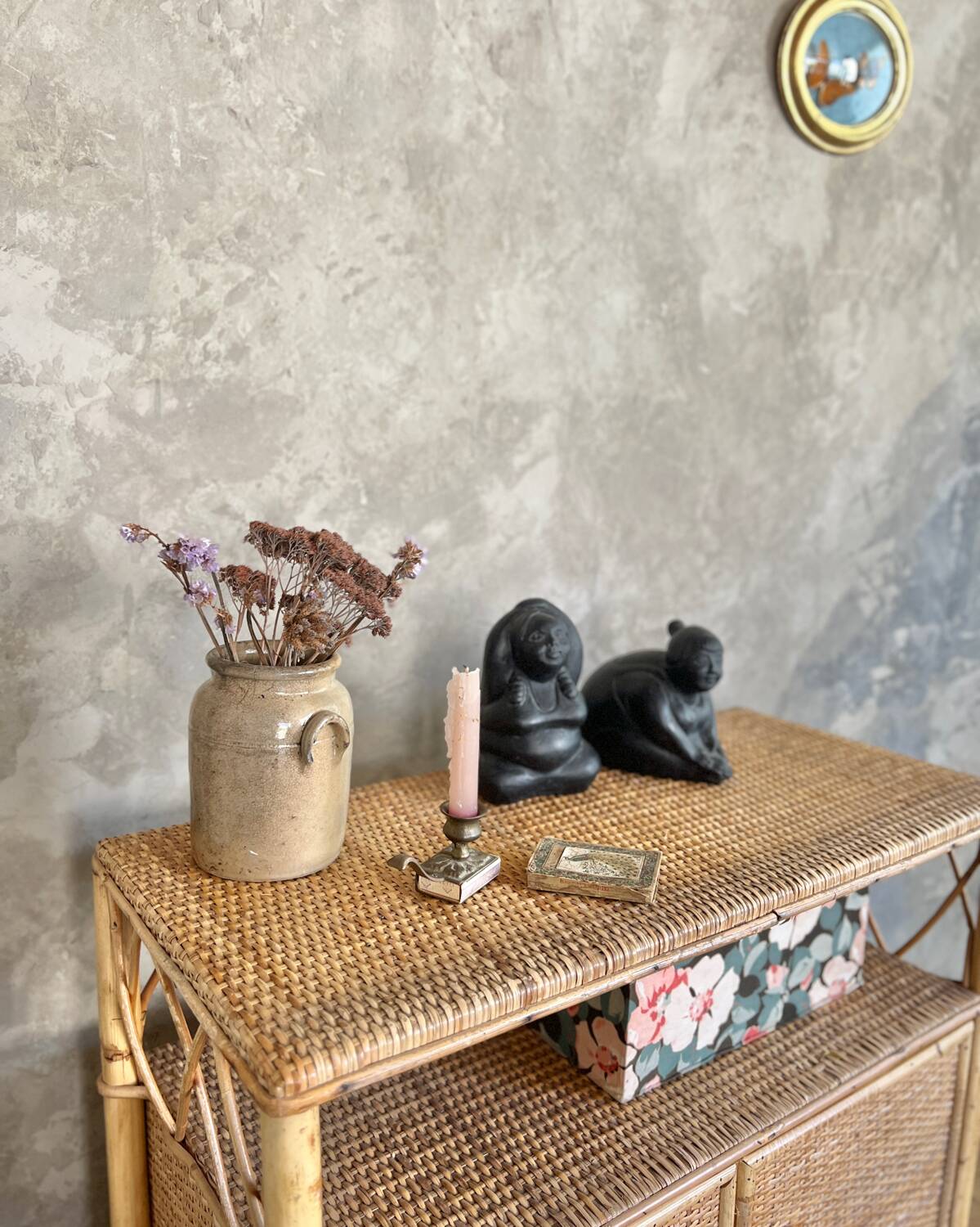 Vintage rattan sideboard