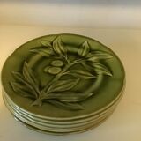 6 assiettes verte Choisy le Roi en parfait etat