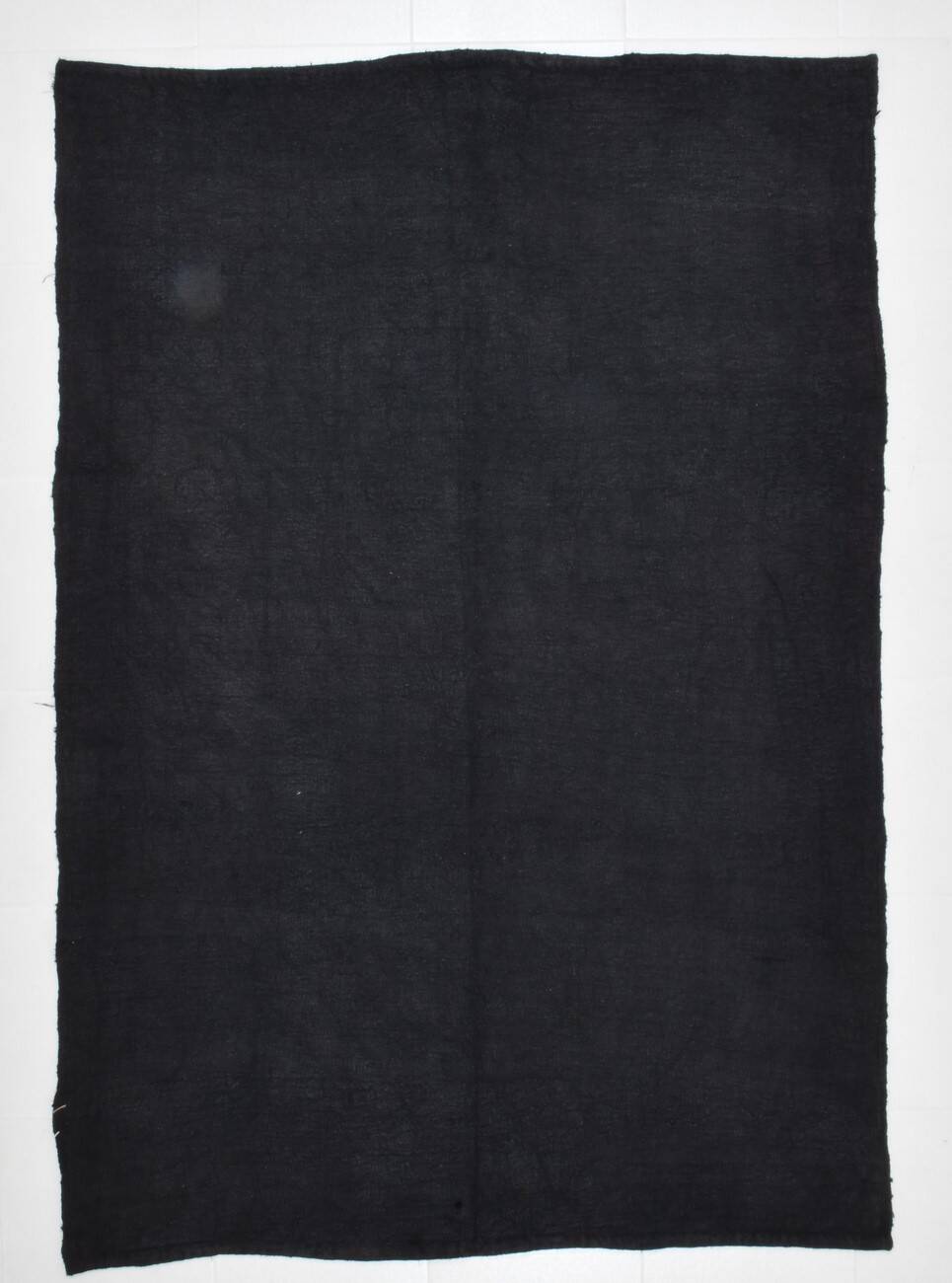 5x7 Dark Navy Blue Solid Turkish Vintage Kilim Rug For Bedroom, 156x223 Cm