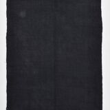 5x7 Dark Navy Blue Solid Turkish Vintage Kilim Rug For Bedroom, 156x223 Cm