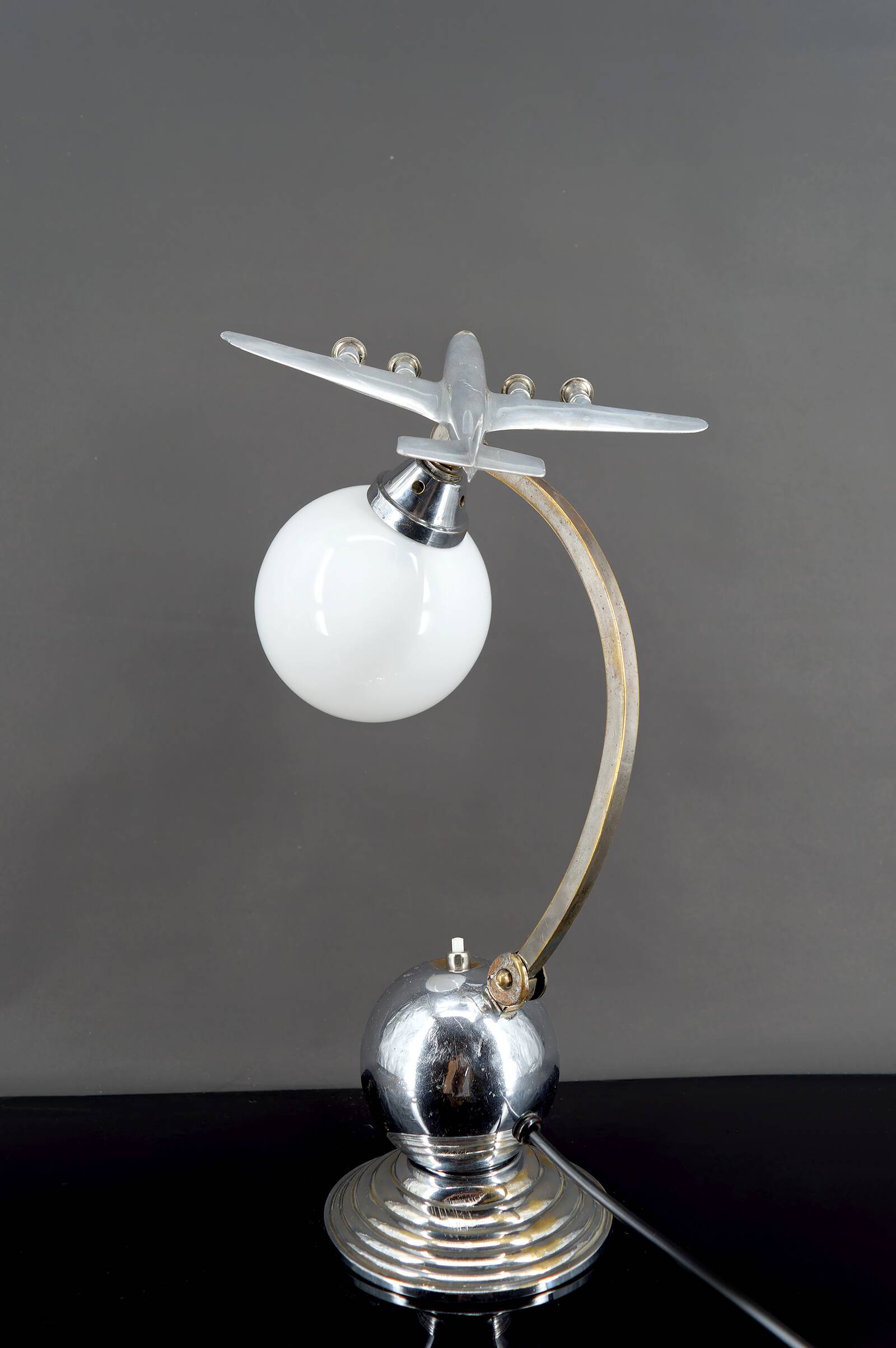 Art Deco / Streamline Moderne "Airplane" propeller lamp, circa 1930-1940