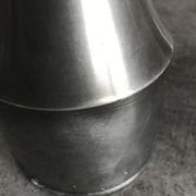 Antique pitcher with shoulder in fine punched tin finish pcorn