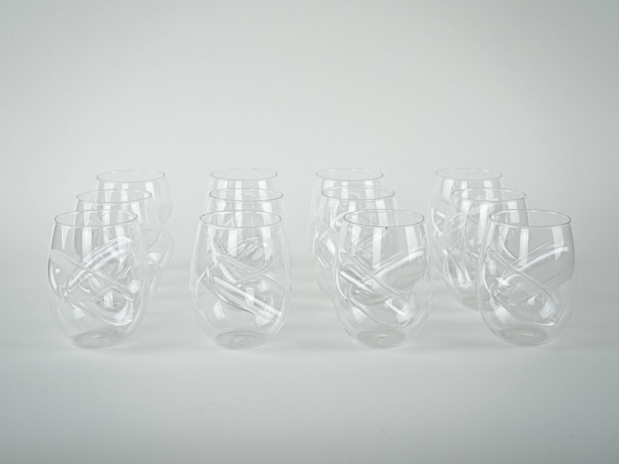 Ensemble de verres, design danois, années 1970, fabriqué au Danemark.