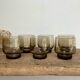 6 petits verres LUMINARC France verre fumé