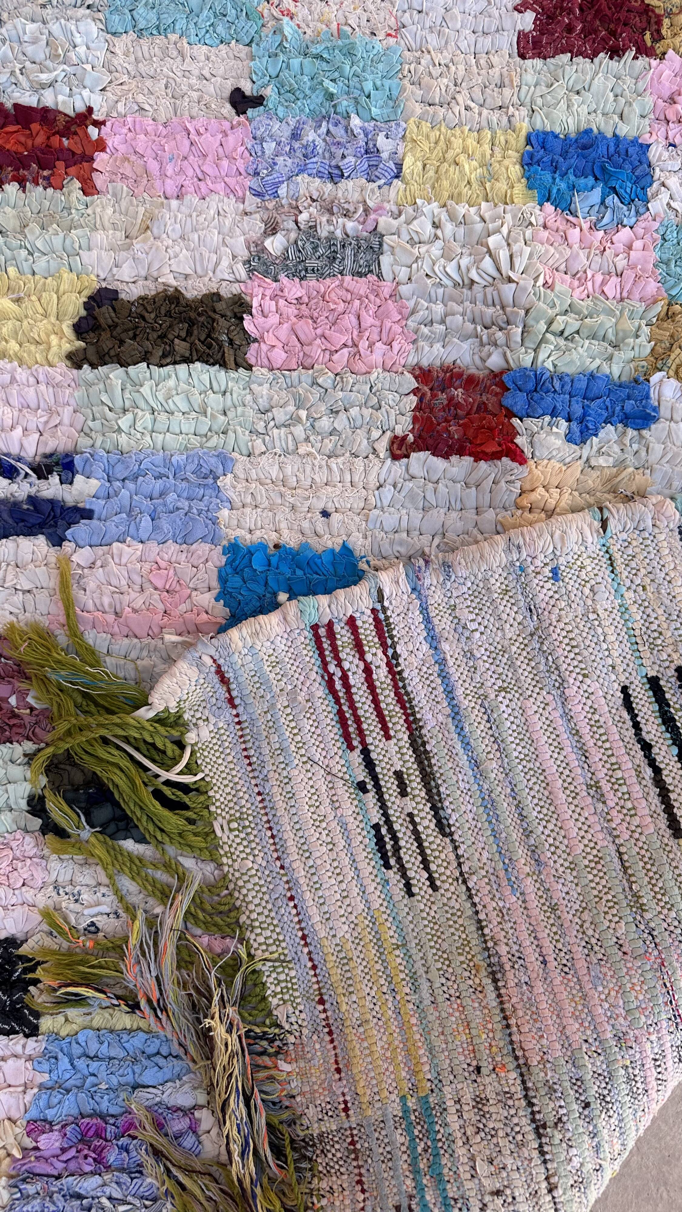Colorful Boucherouite Moroccan rug - 87 x 190 cm