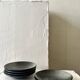Handmade round ceramic bowls made of Japanese stoneware.