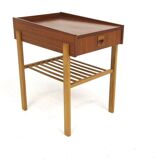 Table de chevet scandinave en teck et en chêne, Suède, 1960