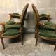 Pair of armchairs Louis XVI green convertibles