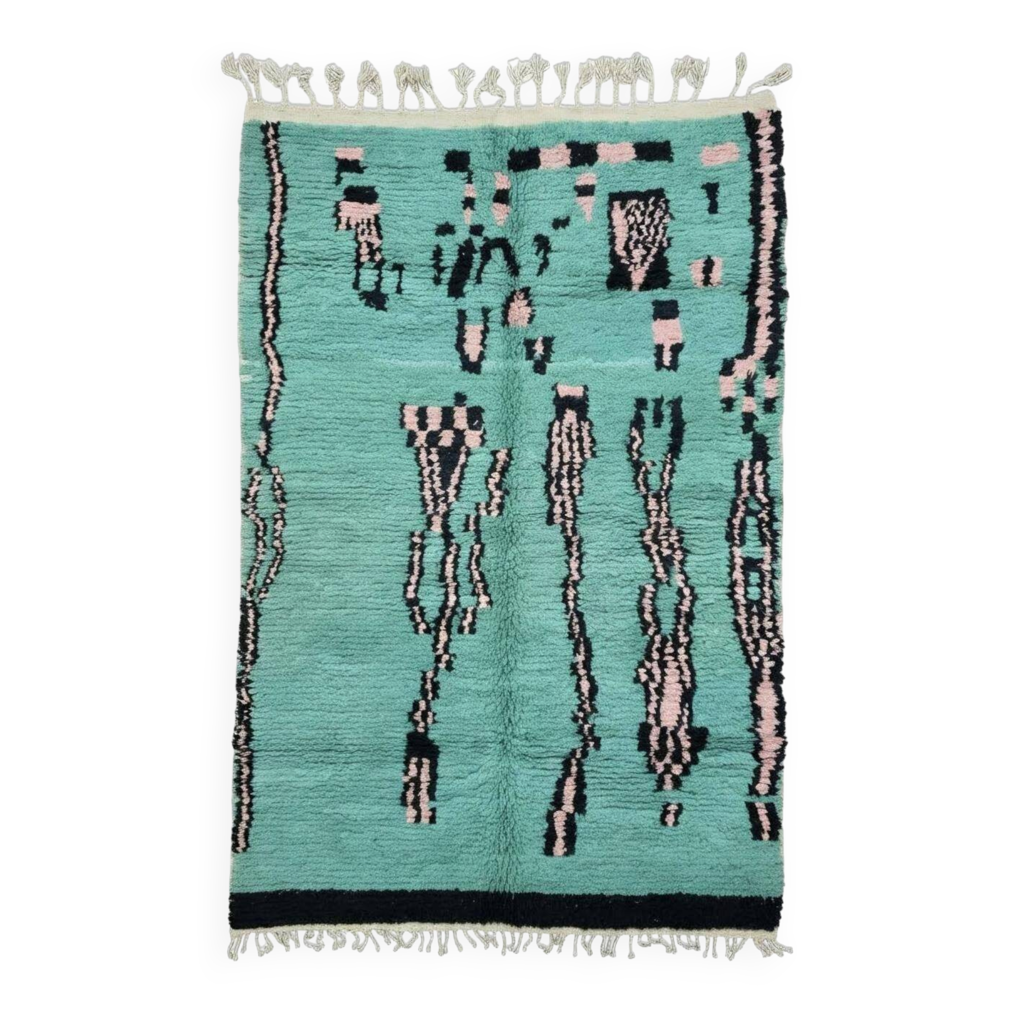 Tapis vert menthe contemporain -  280 x 187 cm