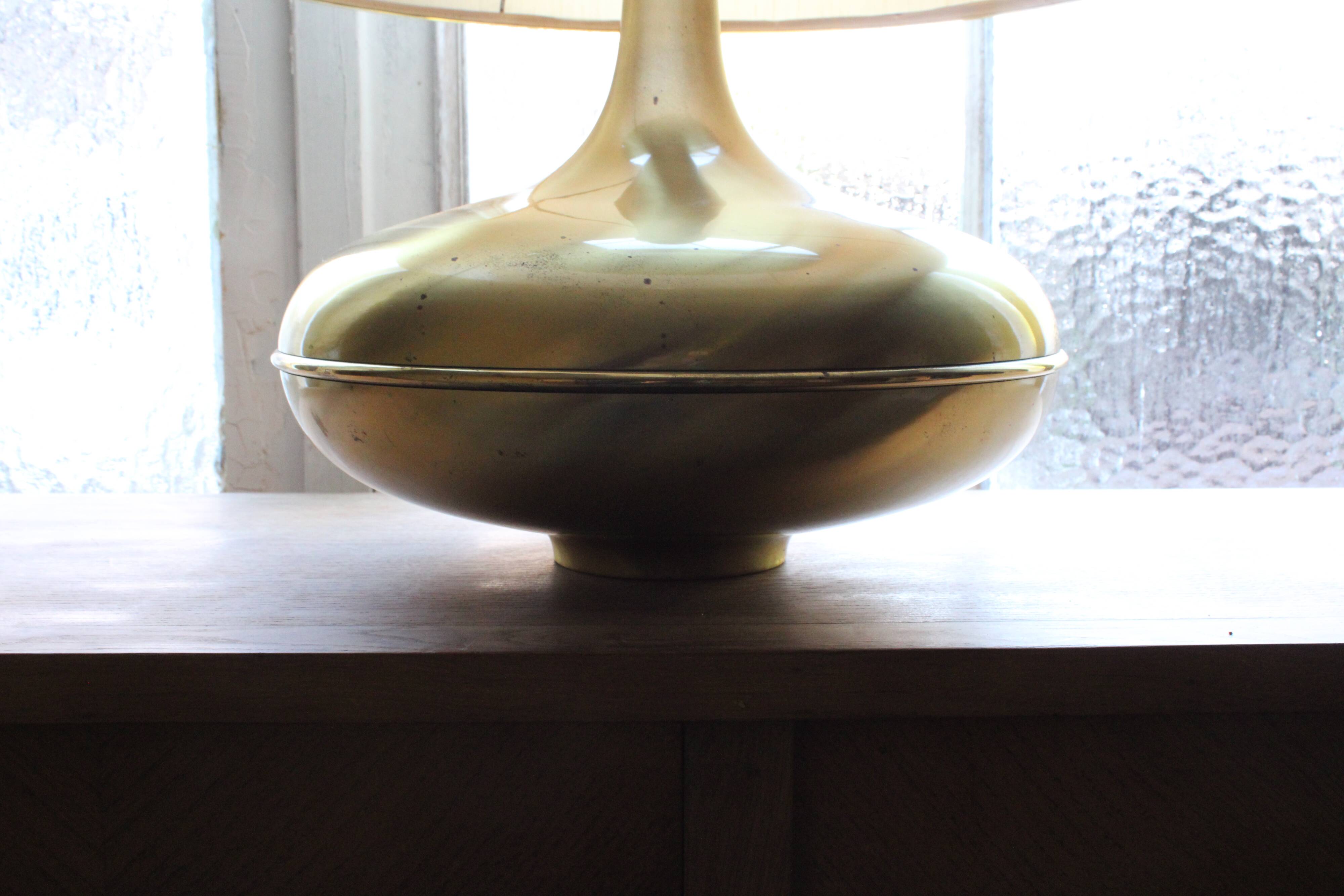 Italian brass and fabric lamp, 1960