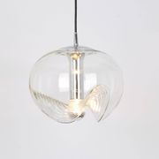 Transparent glass pendant designed by Koch & Lowy, Germany, 1970s