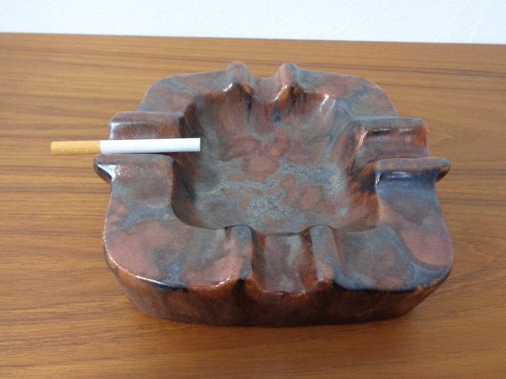 Brutalist ceramic ashtray, 1940s