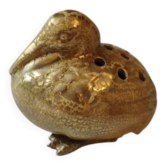 Golden earthenware flower vase "Woodcock"