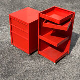 Prisunic 1970 metal trolley and box