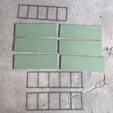 Double metal string shelf - 6 shelves, 3 uprights - vintage 1960
