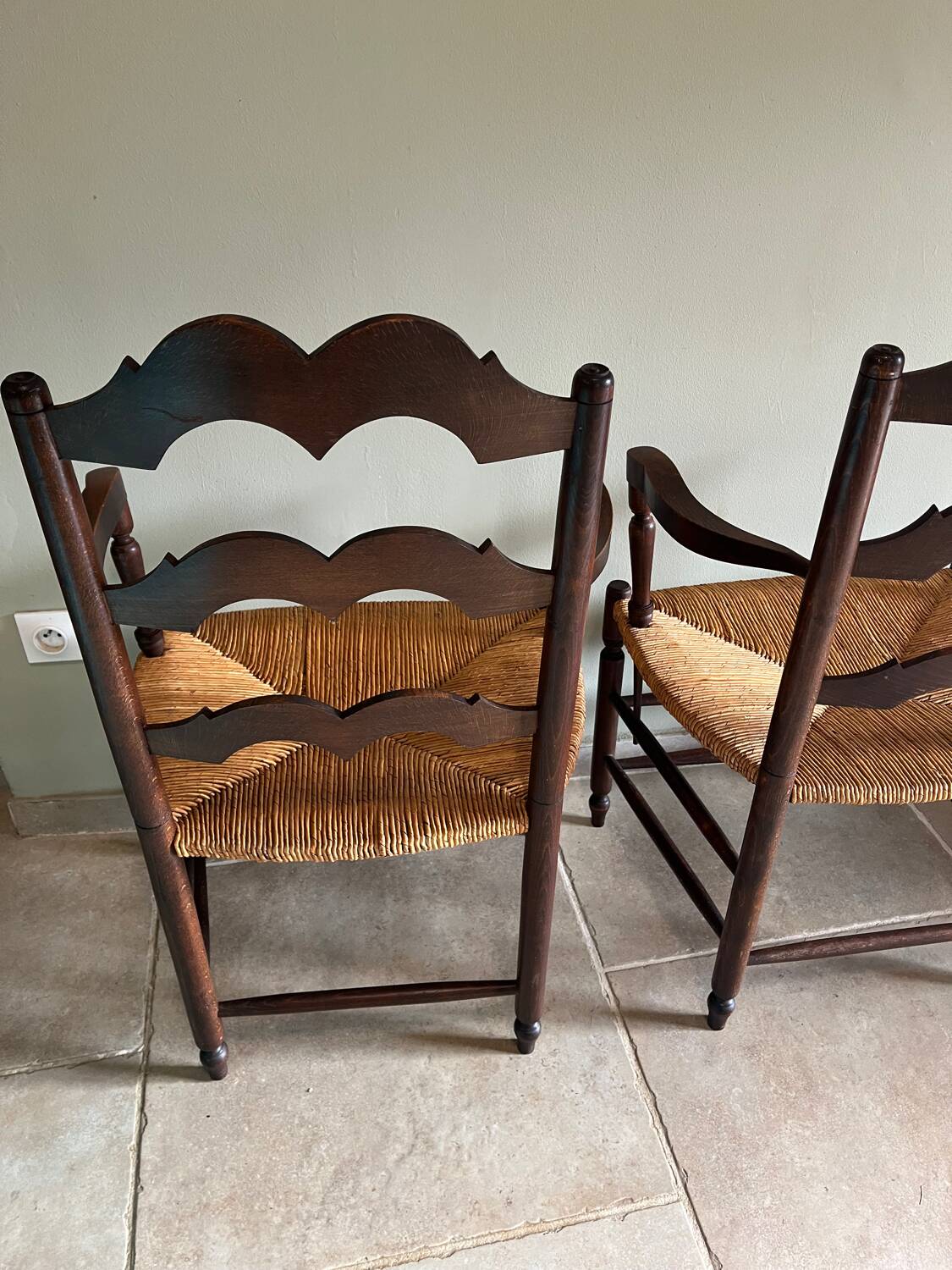 Pair of brutalist armchairs