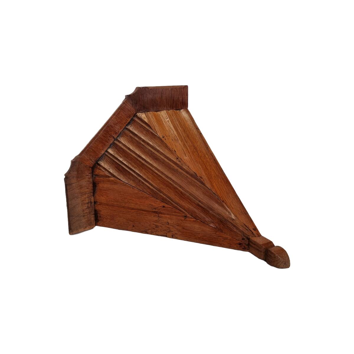 Antique Oak Corner Wall Console, late 1800s