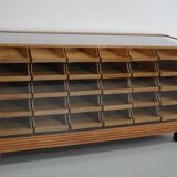 Meuble de mercerie ou comptoir de magasin ancien en érable et chêne britannique, années 1930