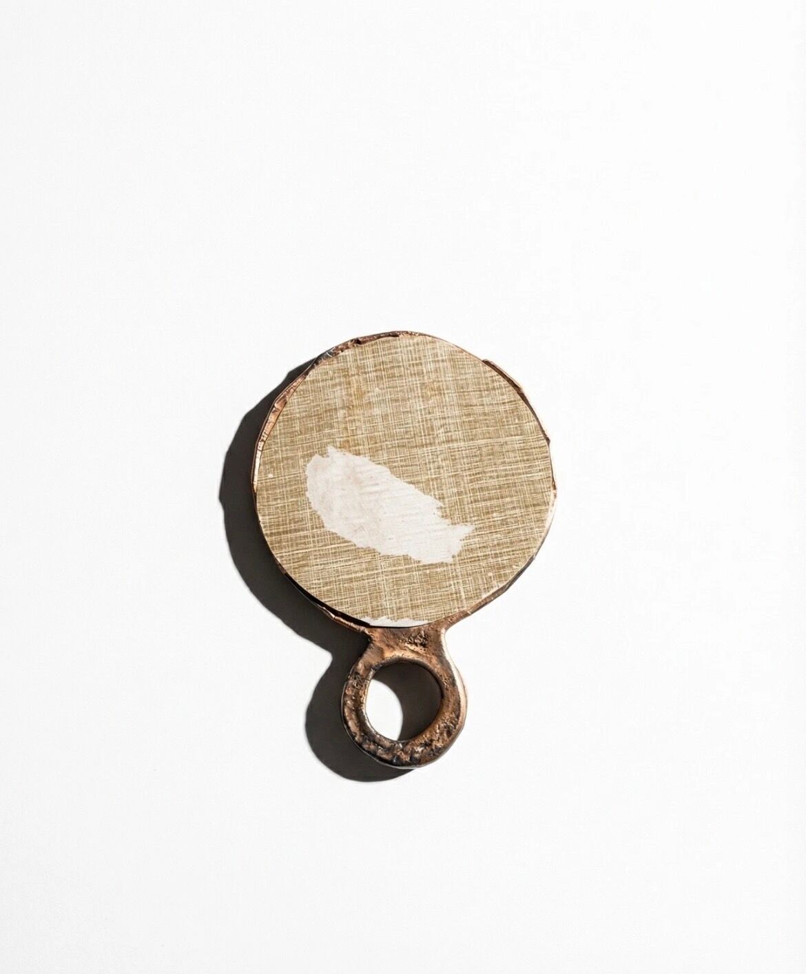 Hand mirror in gilded lead by Irena Jaworska (student of Line Vautrin)