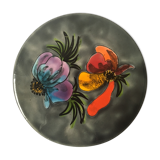 Blue flower underside signed La Roue de Vallauris