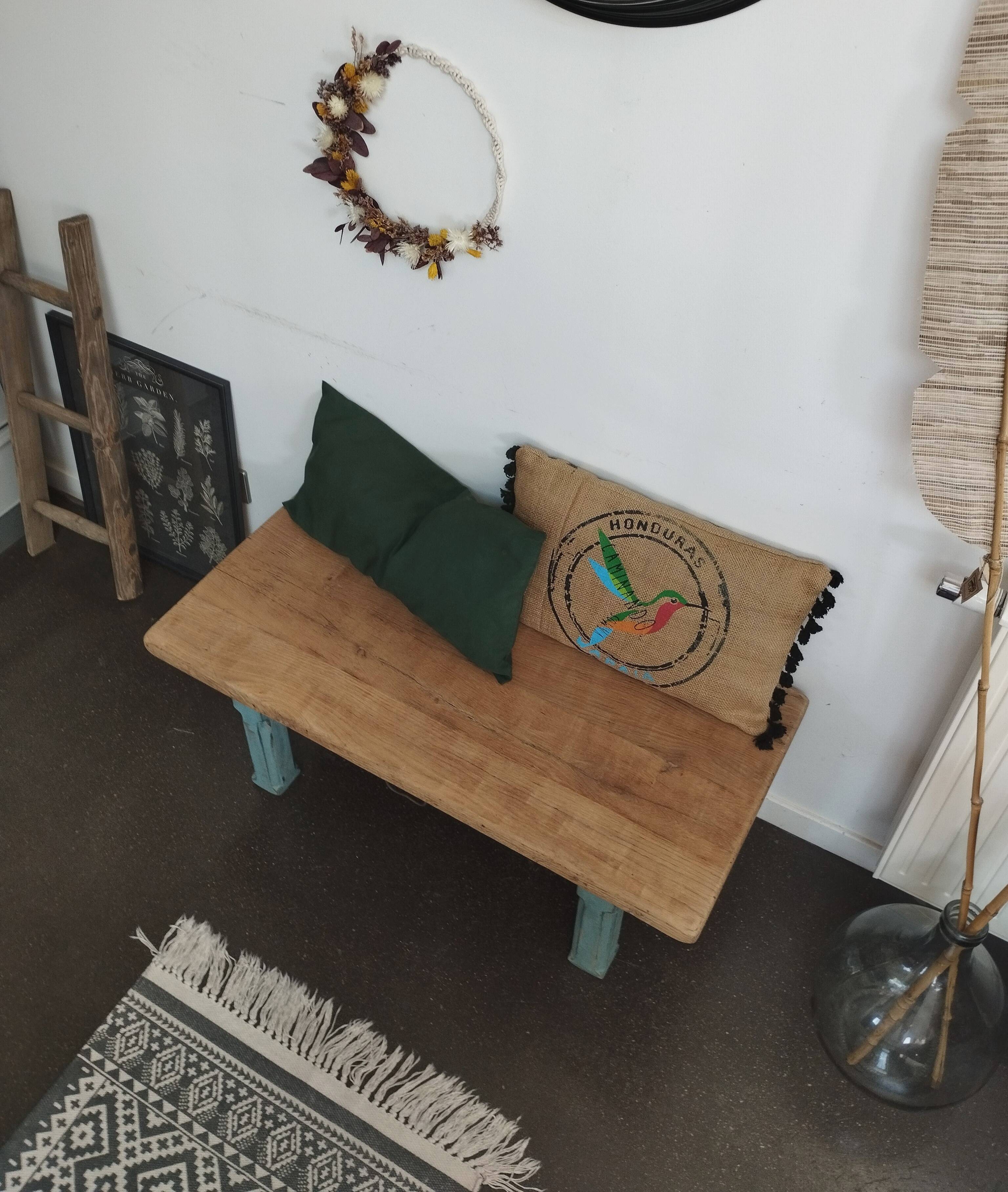 Small solid wood bench/coffee table