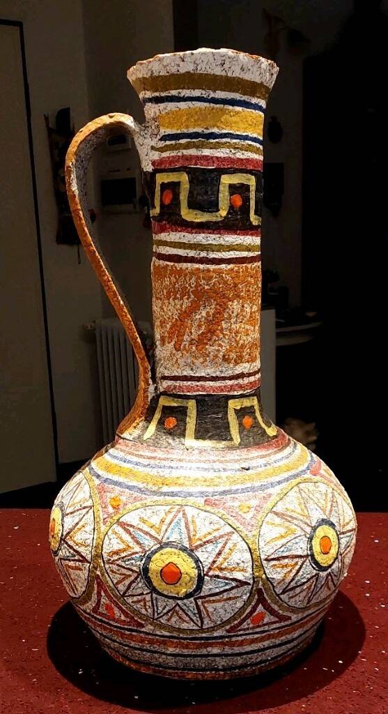 Large glazed ceramic vase from the 60s/70s, Italian design Mamma Ró Lucca.