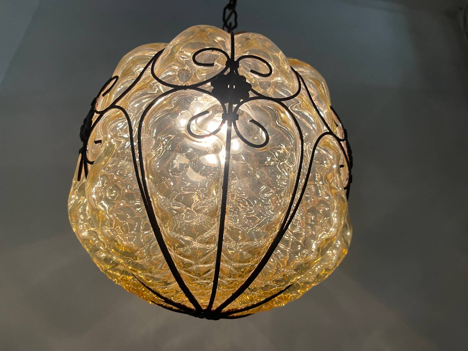 Wrought Murano Glass Light Pendant 1950’s