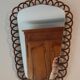 Wooden mirror imitation rattan 60s - 43x31cm