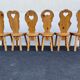 6 vintage Chairs Cembro pine Brutalist style circa 1975 Idcco Annecy