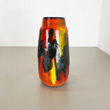 R fat lava multi-color vase scheurich, germany wgp, 1970s