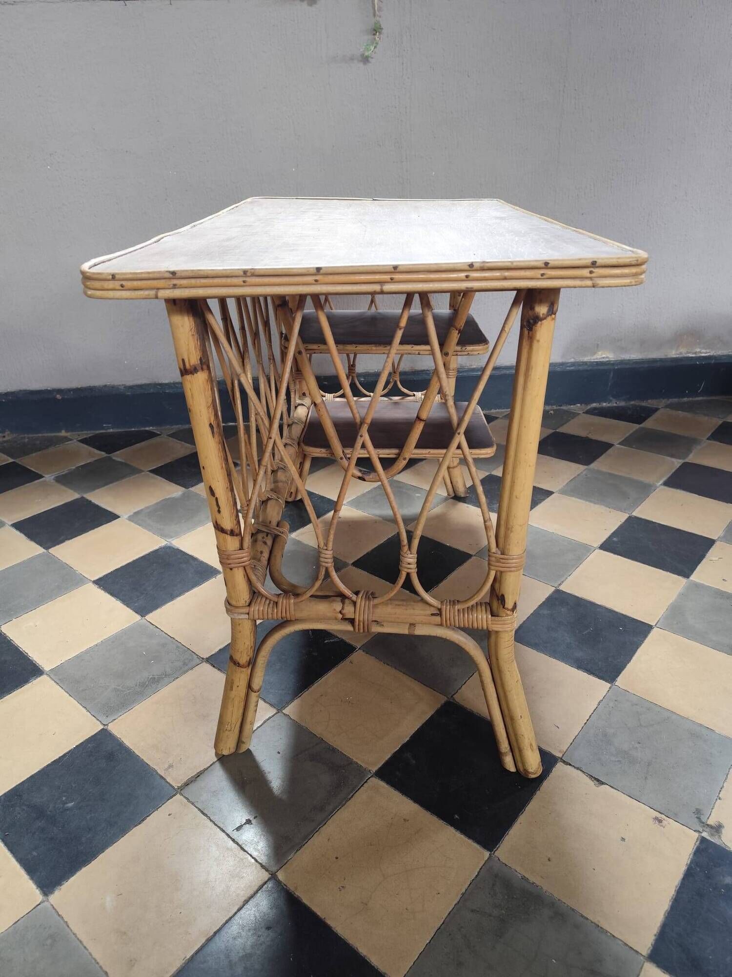Rattan desk, 1950