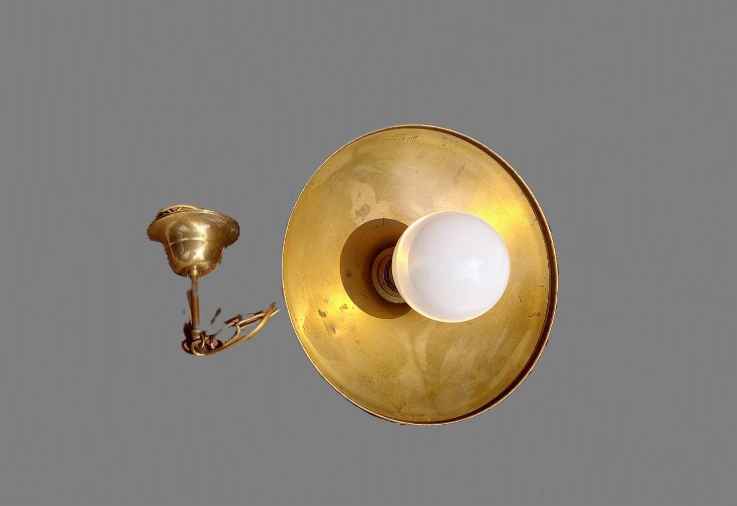 Vintage style suspension Marine & Bistrot in patinated brass – 1960s/70s