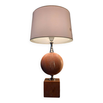 Red marble table lamp - Barbier style 1970