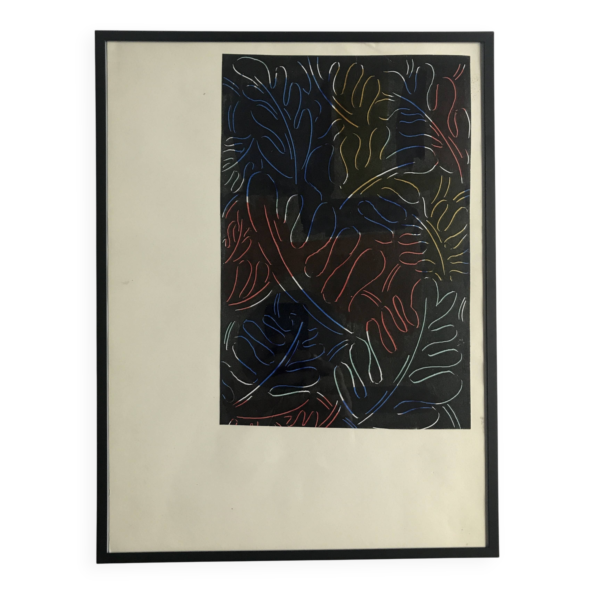 Elie Dayan, Untitled (Vegetal Pattern 3). Mixed media on paper.