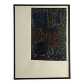 Elie Dayan, Sans titre (motif végétal 3). Technique mixte sur papier