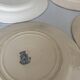 Lot 4 assiettes plate terre de fer bleu faïence ancienne - terre de fe