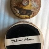 Vintage pot with parietal decoration (DLG André Quiron or Bruno) Vallauris.