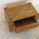 Pair of side tables, House Regain 1970, oiled elm