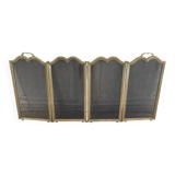 Italian brass fire screen with 4 panels