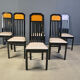 Chaises de salle à manger vintage en bois de noyer et laque, années 1980