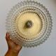 Vintage globe wall or ceiling light in molded diamond-point glass