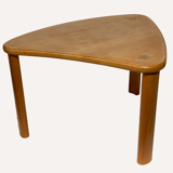 Scandinavian pine kidney shaped triangle side or coffee table, 1970s