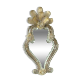 Venetian wall mirror in murano glass on wood 50s-60s